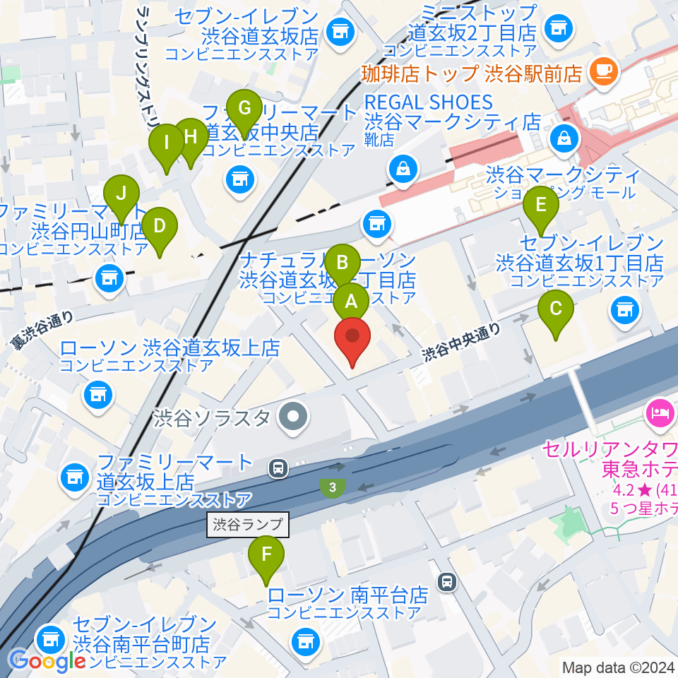 渋谷GUILTY周辺のホテル一覧地図