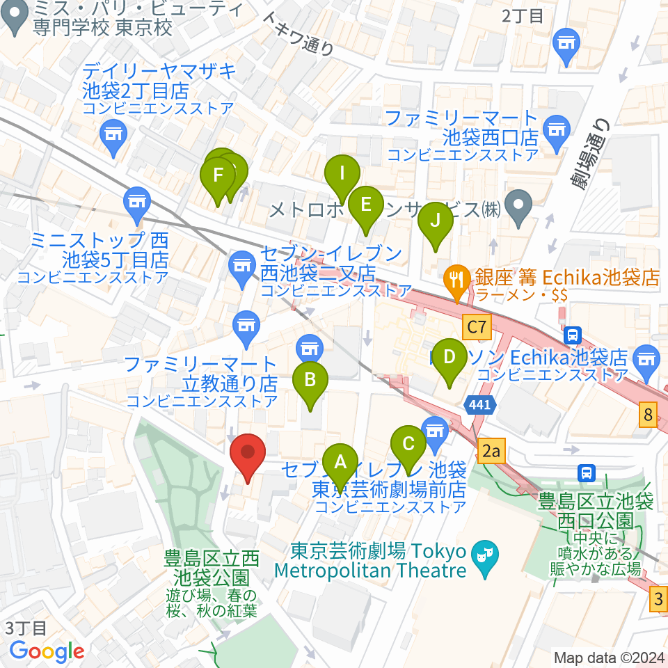 ココナッツディスク池袋店周辺のホテル一覧地図