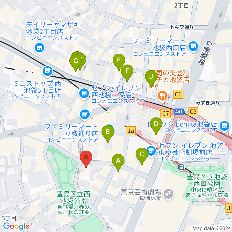 ココナッツディスク池袋店周辺のホテル一覧地図