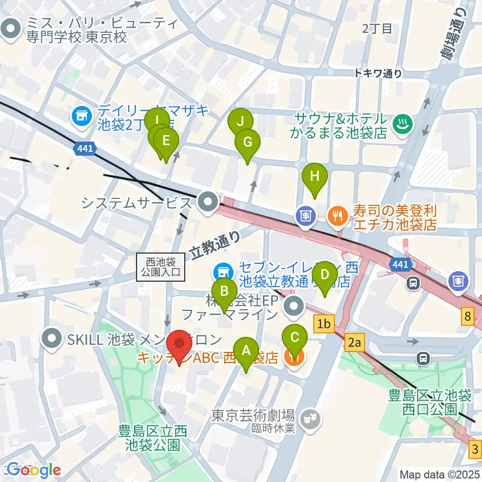 ココナッツディスク池袋店周辺のホテル一覧地図