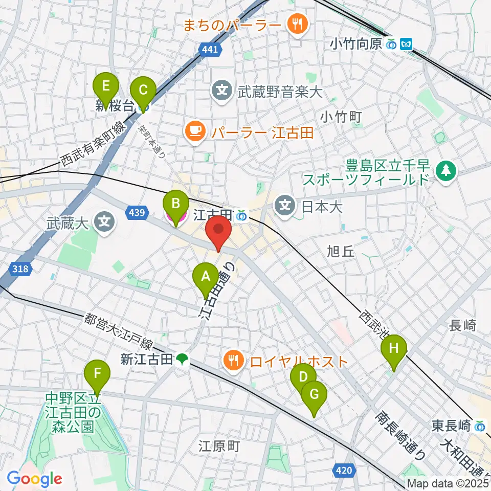 ココナッツディスク江古田店周辺のホテル一覧地図