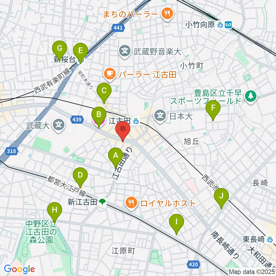 ココナッツディスク江古田店周辺のホテル一覧地図