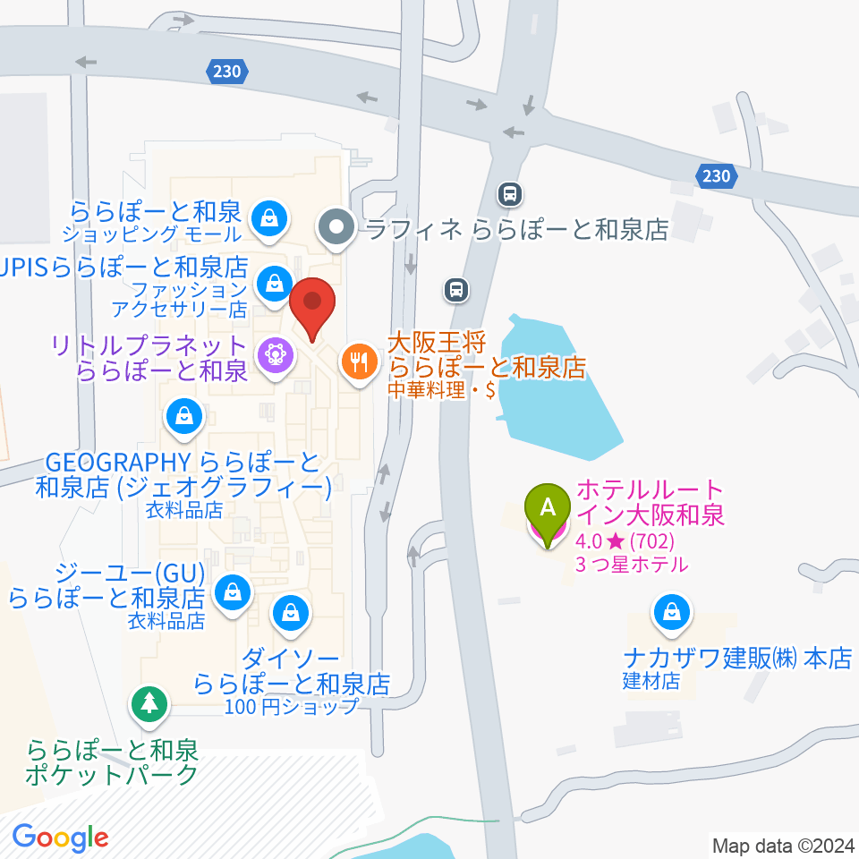 HMVららぽーと和泉周辺のホテル一覧地図