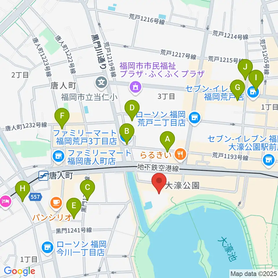 大濠公園能楽堂周辺のホテル一覧地図