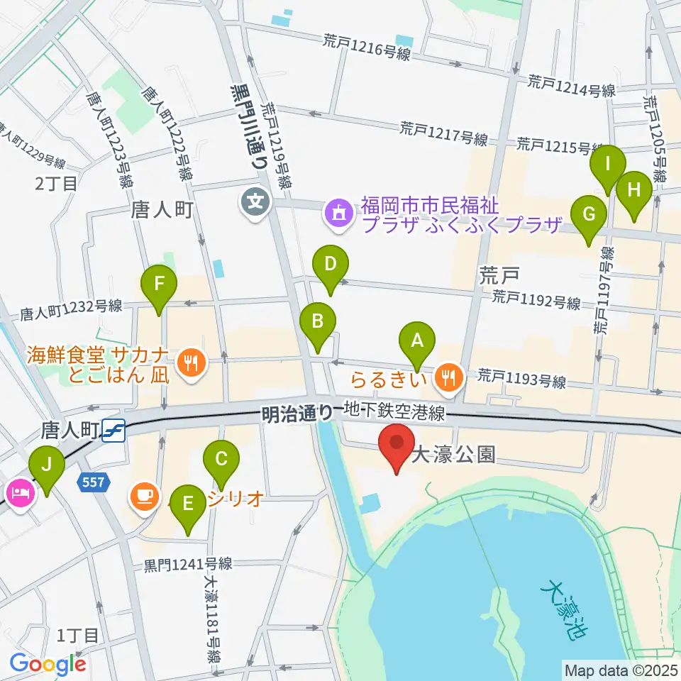 大濠公園能楽堂周辺のホテル一覧地図