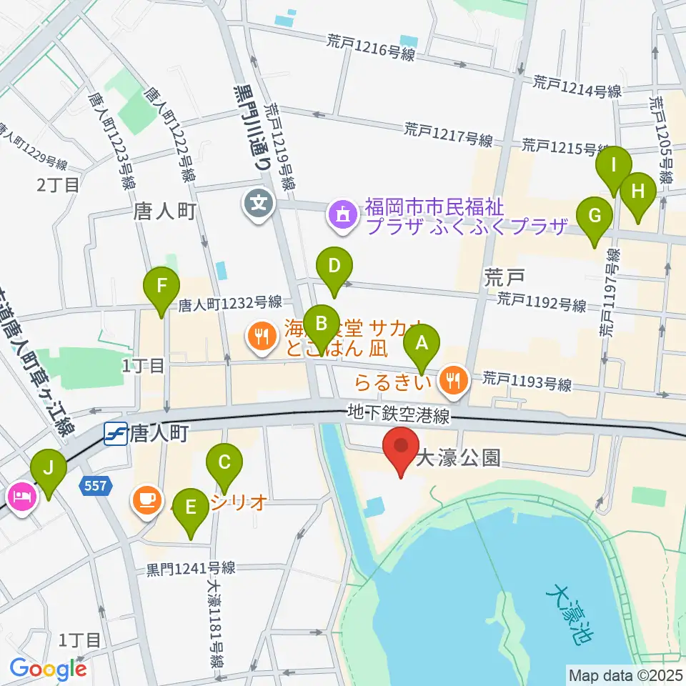 大濠公園能楽堂周辺のホテル一覧地図
