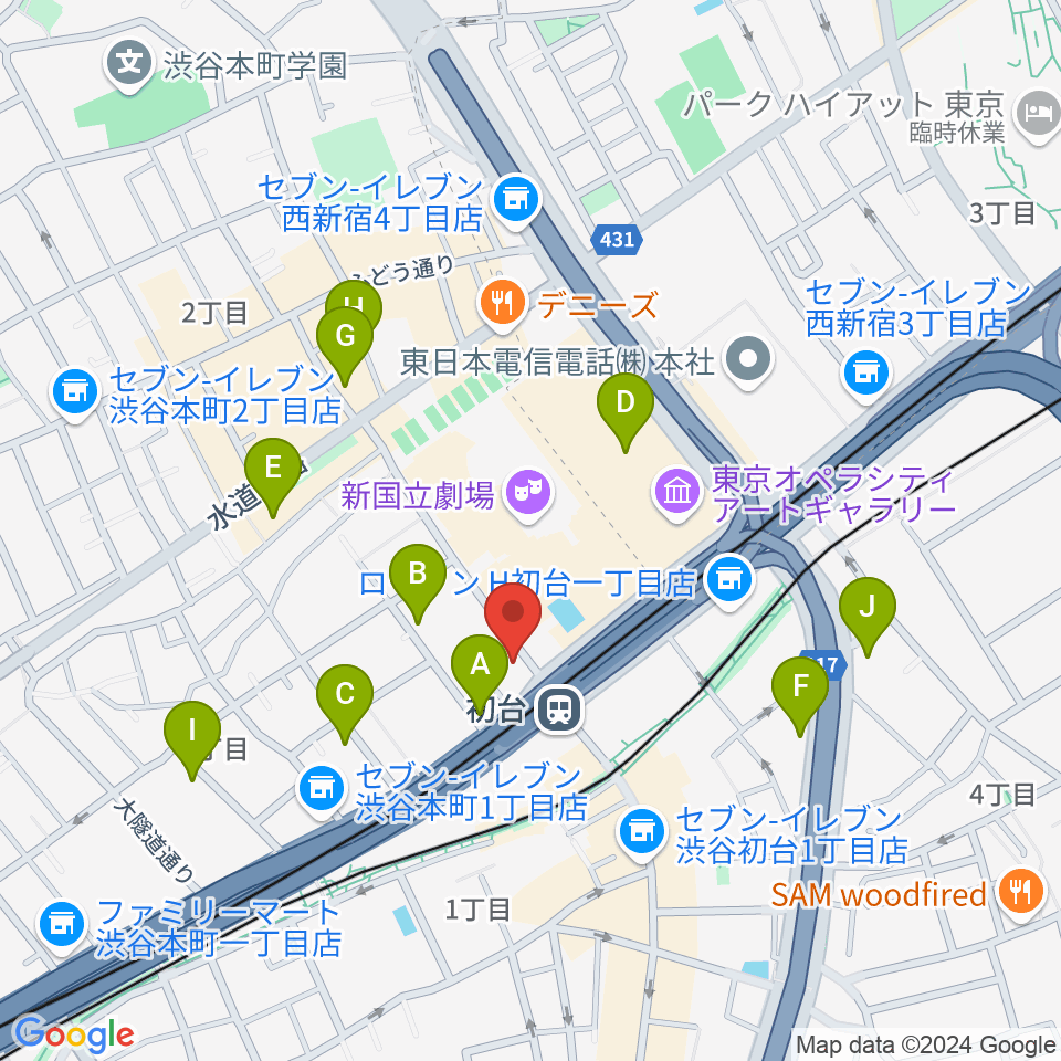 初台DOORS周辺のホテル一覧地図