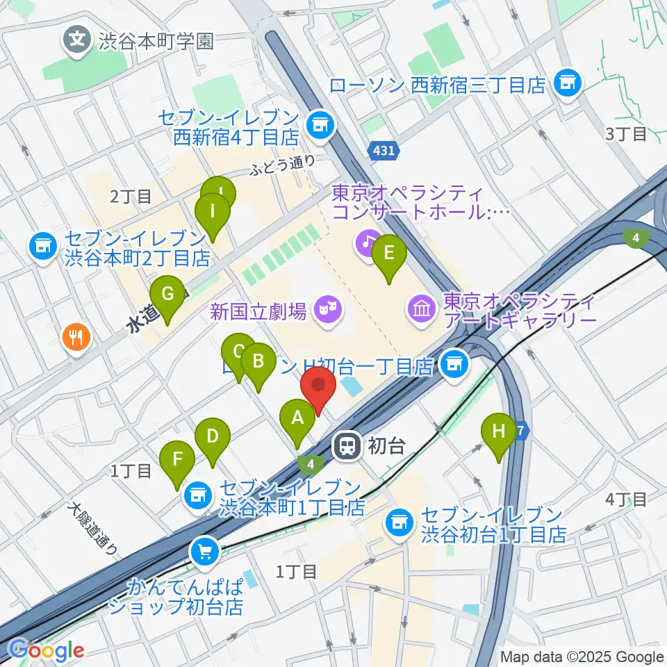初台DOORS周辺のホテル一覧地図