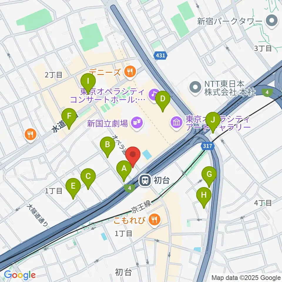 初台DOORS周辺のホテル一覧地図