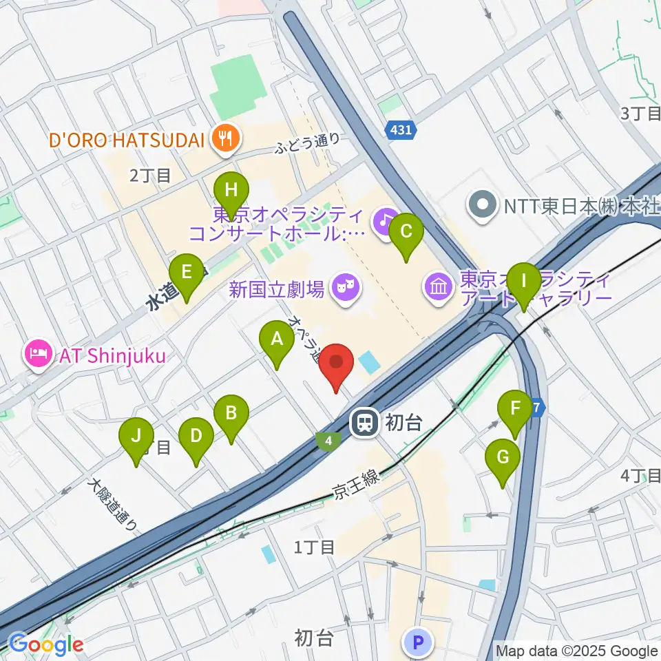 初台DOORS周辺のホテル一覧地図