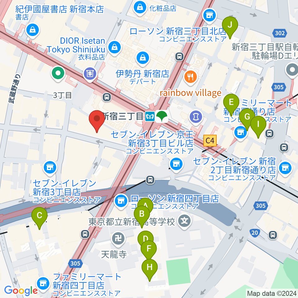 ディスクユニオン新宿周辺のホテル一覧地図