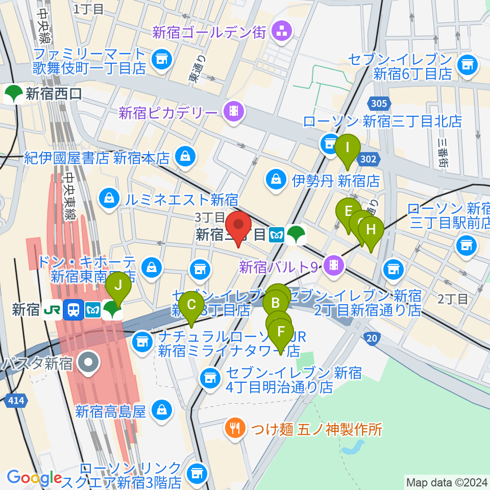 ディスクユニオン新宿周辺のホテル一覧地図