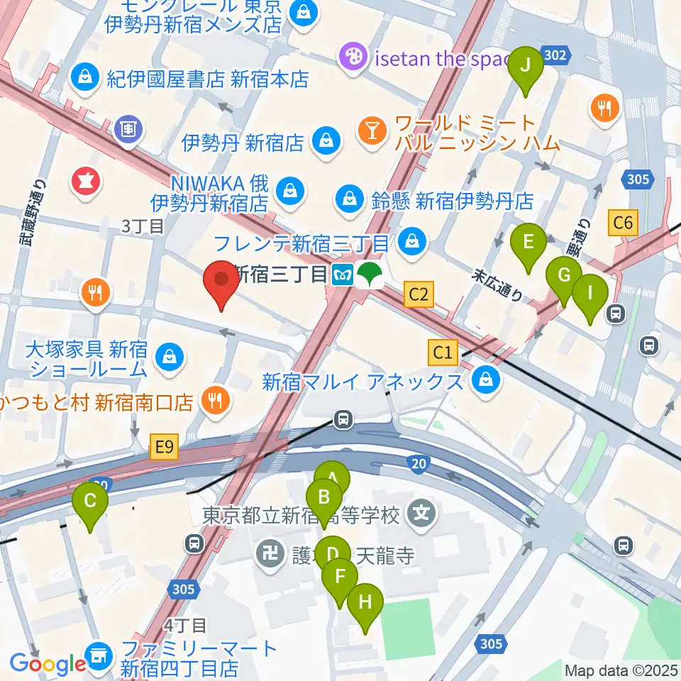 ディスクユニオン新宿周辺のホテル一覧地図