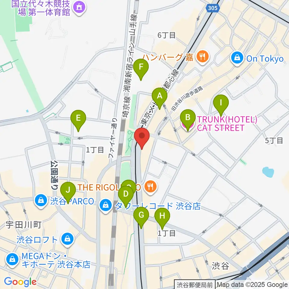 ハイファイ・レコード・ストア周辺のホテル一覧地図