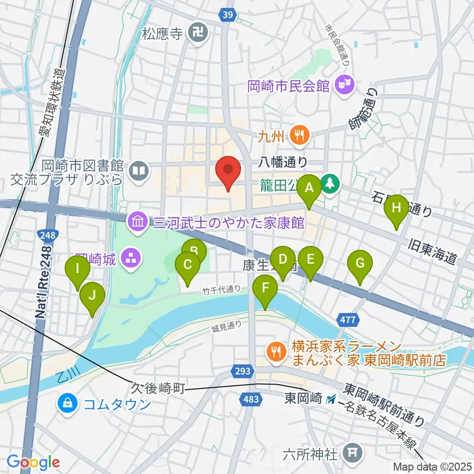 バナナレコード岡崎シビコ店周辺のホテル一覧地図