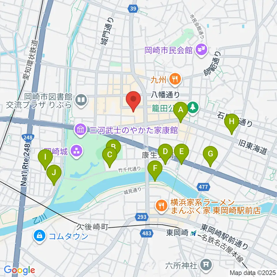 バナナレコード岡崎シビコ店周辺のホテル一覧地図