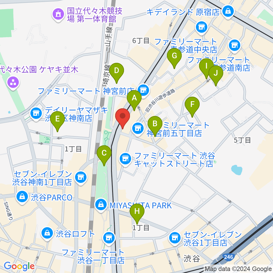 原宿クロコダイル周辺のホテル一覧地図