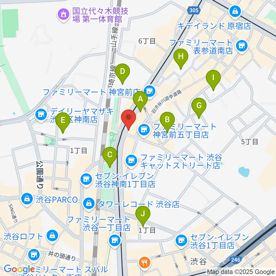原宿クロコダイル周辺のホテル一覧地図