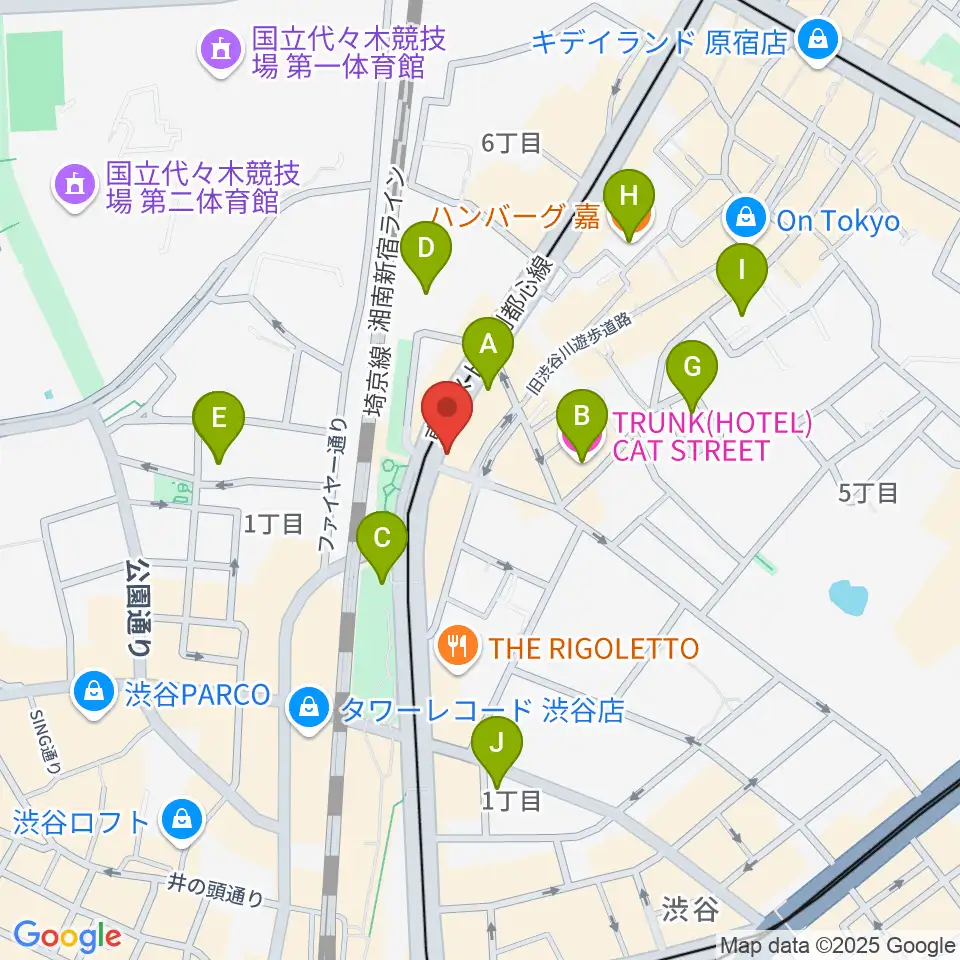 原宿クロコダイル周辺のホテル一覧地図