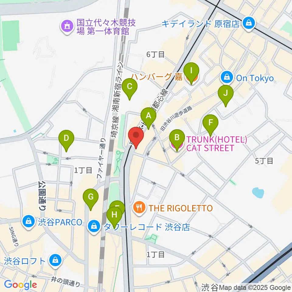 原宿クロコダイル周辺のホテル一覧地図