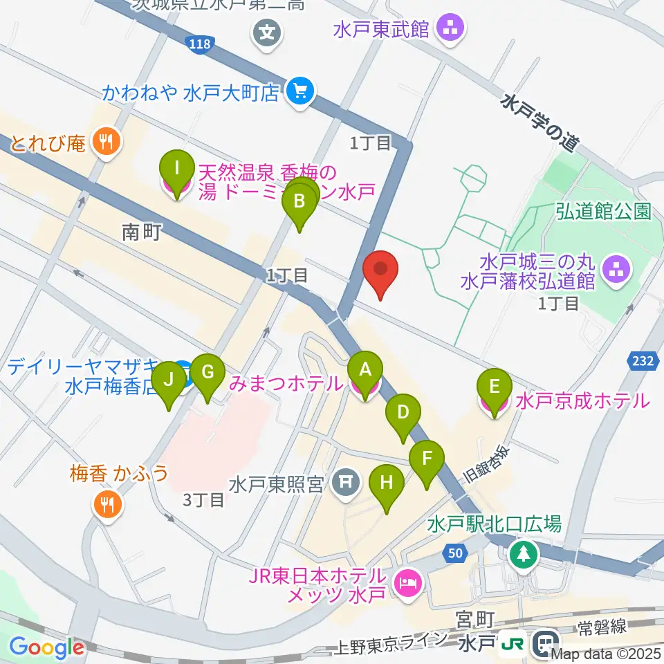 常陽藝文センター周辺のホテル一覧地図