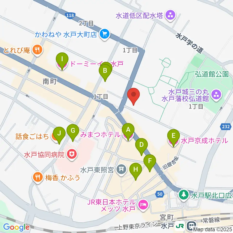 常陽藝文センター周辺のホテル一覧地図