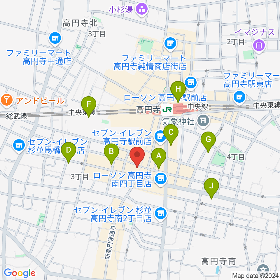 UNIVERSOUNDS周辺のホテル一覧地図