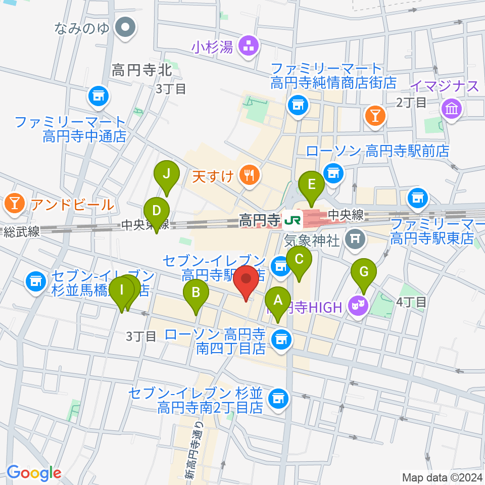 ビー・インレコーズ周辺のホテル一覧地図