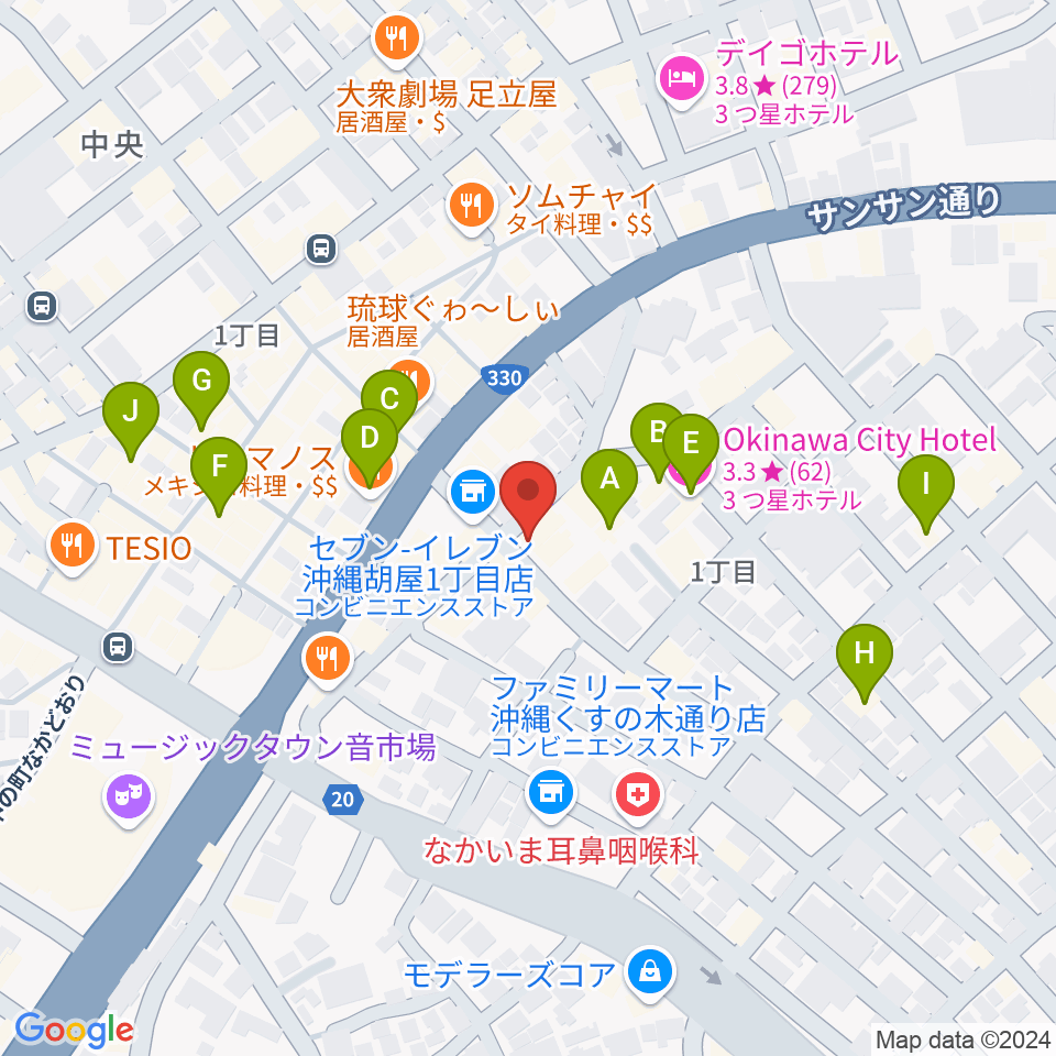 ZIGZAG周辺のホテル一覧地図