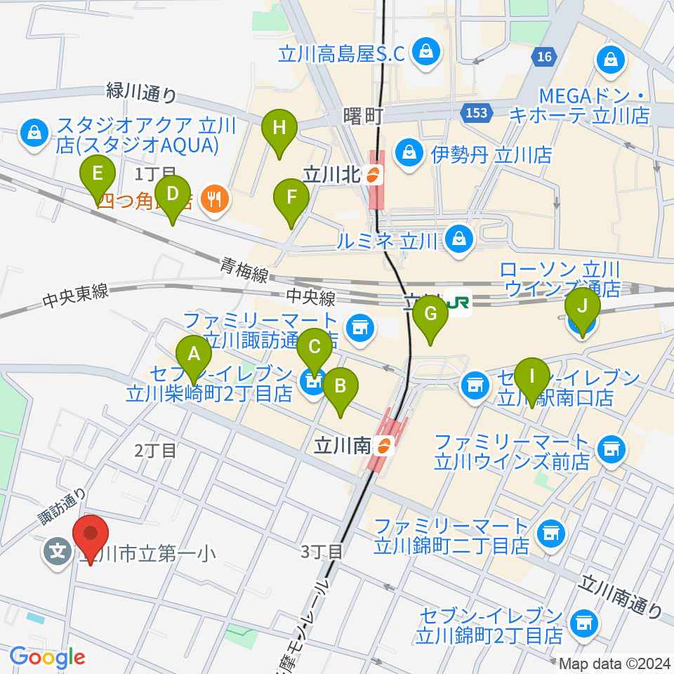 柴崎学習館周辺のホテル一覧地図