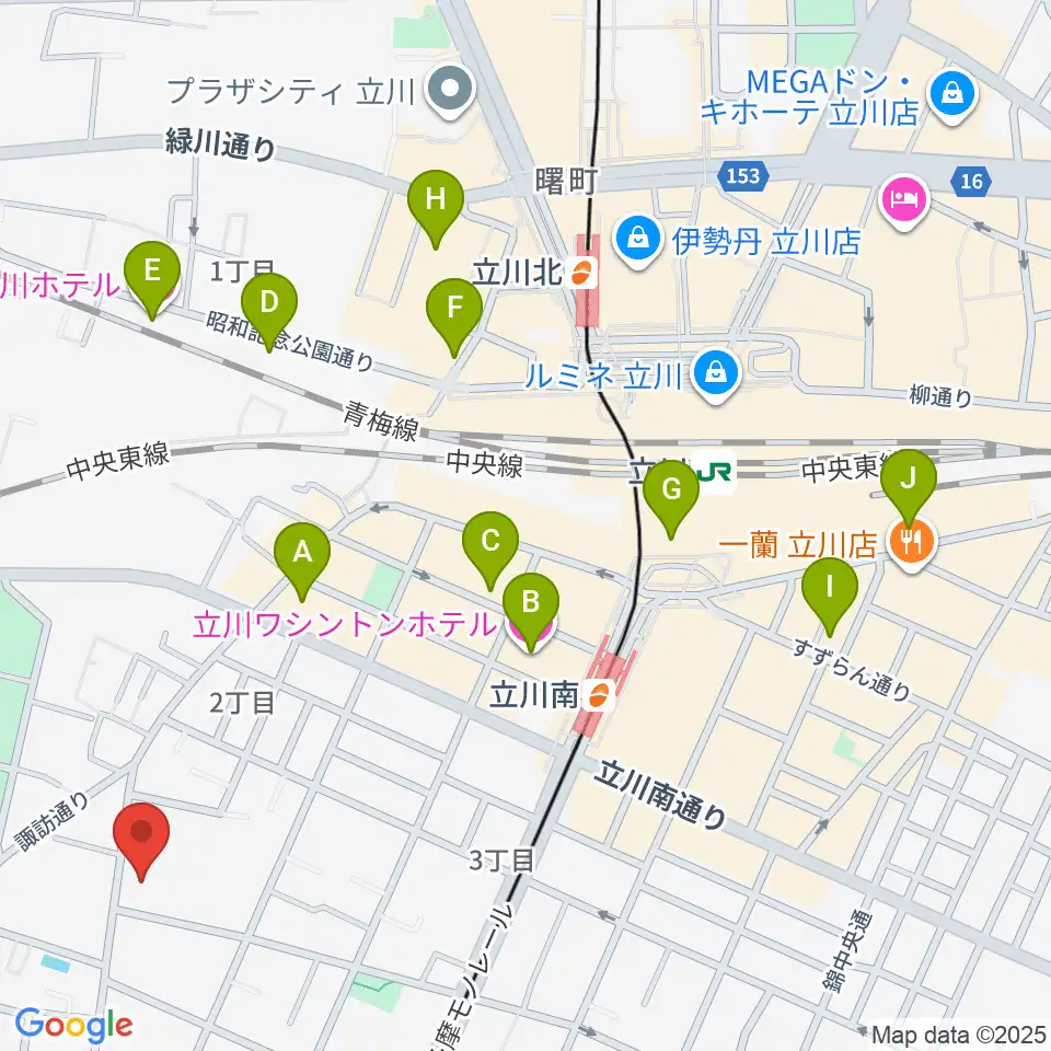 柴崎学習館周辺のホテル一覧地図