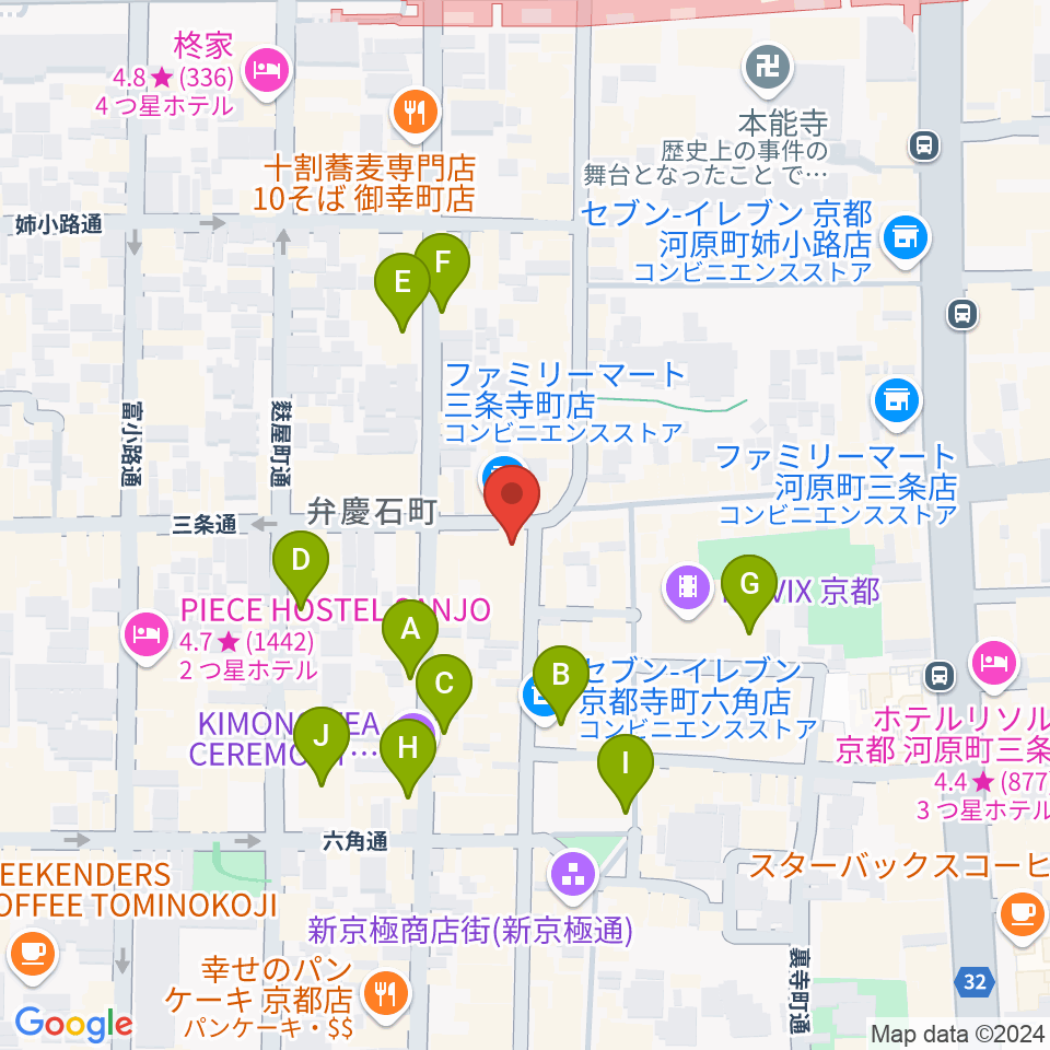 京都HAPPY JACK周辺のホテル一覧地図