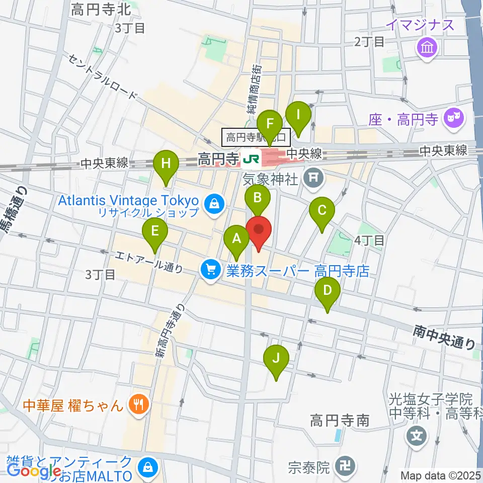 高円寺レコードショップBASE周辺のホテル一覧地図