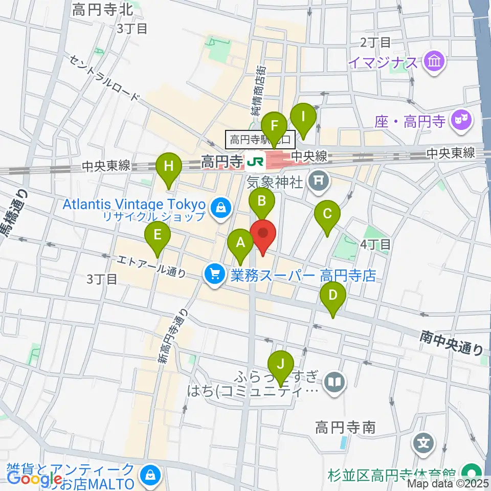 高円寺レコードショップBASE周辺のホテル一覧地図