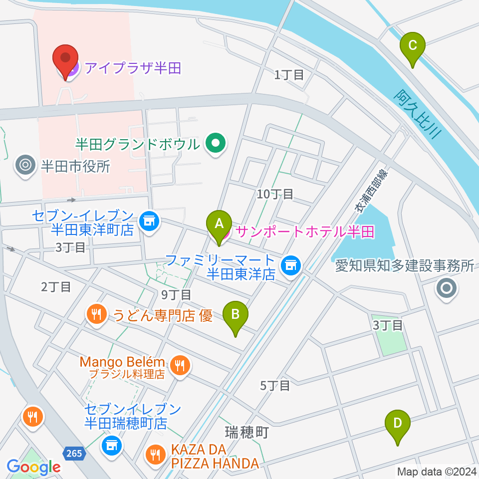 アイプラザ半田周辺のホテル一覧地図