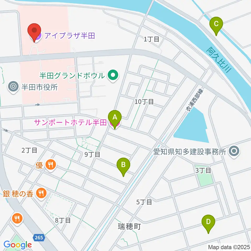 アイプラザ半田周辺のホテル一覧地図