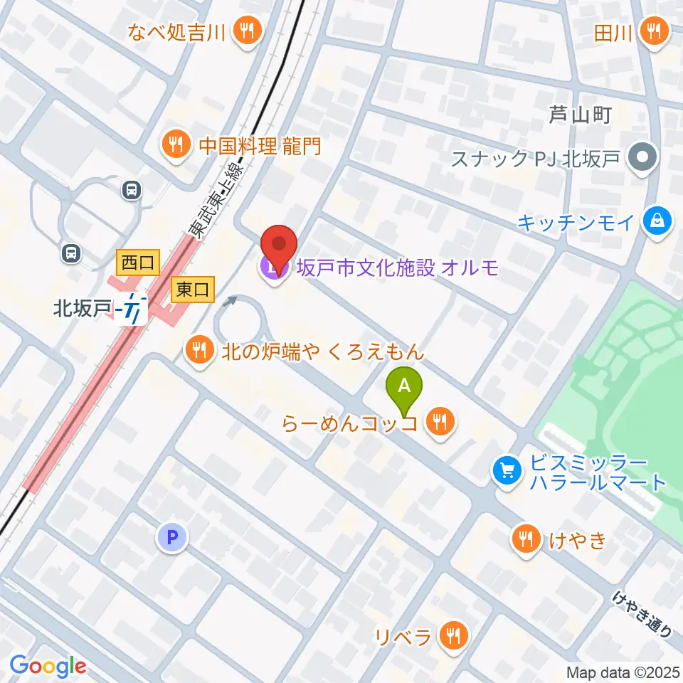 坂戸市文化施設オルモ周辺のホテル一覧地図