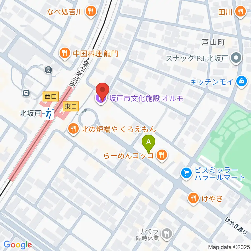 坂戸市文化施設オルモ周辺のホテル一覧地図