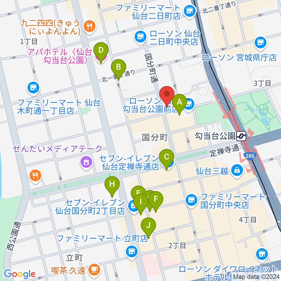 仙台リメンバー周辺のホテル一覧地図