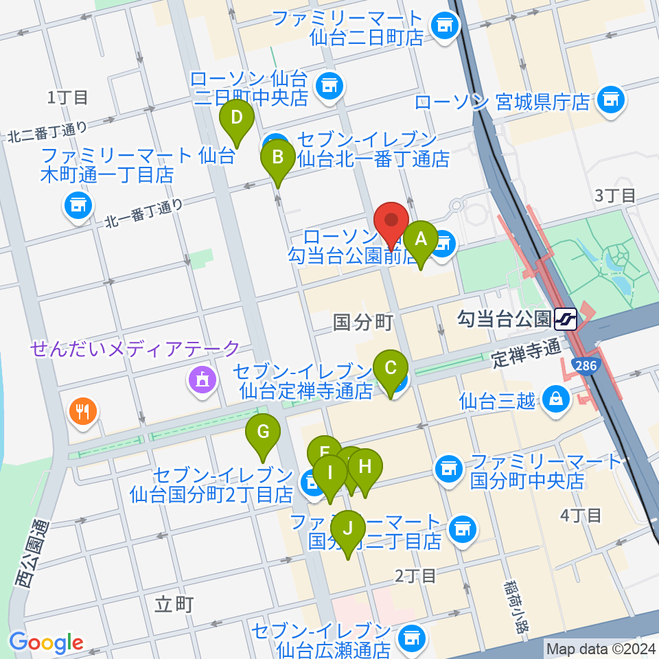 仙台リメンバー周辺のホテル一覧地図