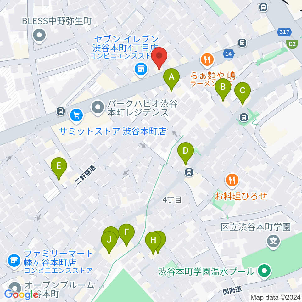 西新宿TOGI BAR周辺のホテル一覧地図