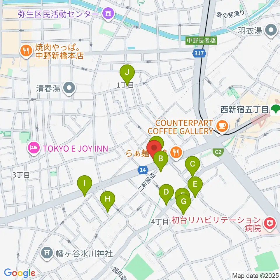 西新宿TOGI BAR周辺のホテル一覧地図