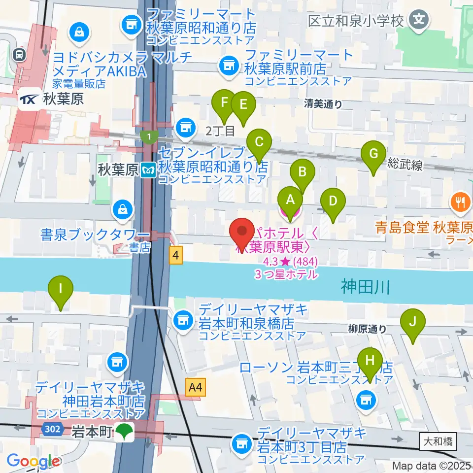 CLUB GOODMAN周辺のホテル一覧地図