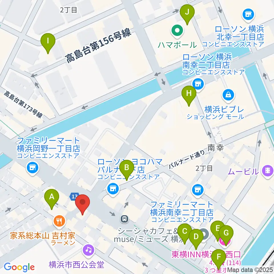 ベリーメリーミュージックスクール横浜校周辺のホテル一覧地図