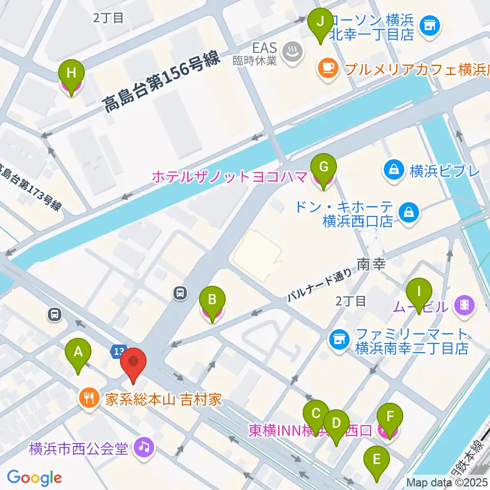 ベリーメリーミュージックスクール横浜校周辺のホテル一覧地図