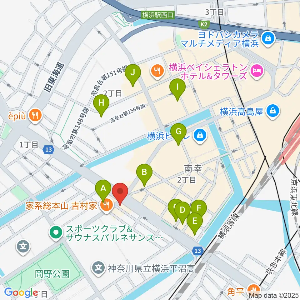 ベリーメリーミュージックスクール横浜校周辺のホテル一覧地図