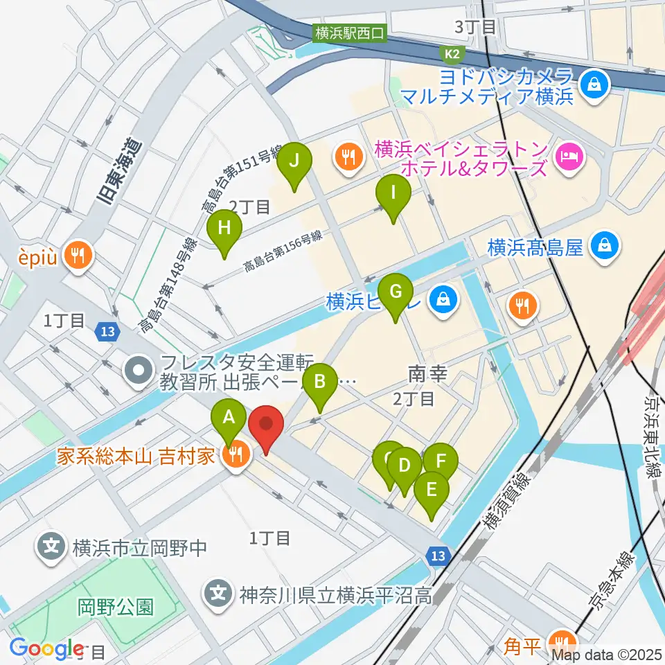 ベリーメリーミュージックスクール横浜校周辺のホテル一覧地図
