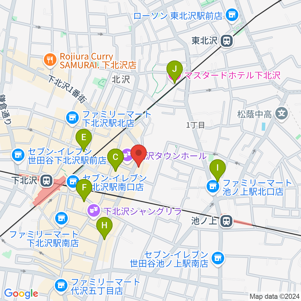 ディスクユニオン下北沢店周辺のホテル一覧地図