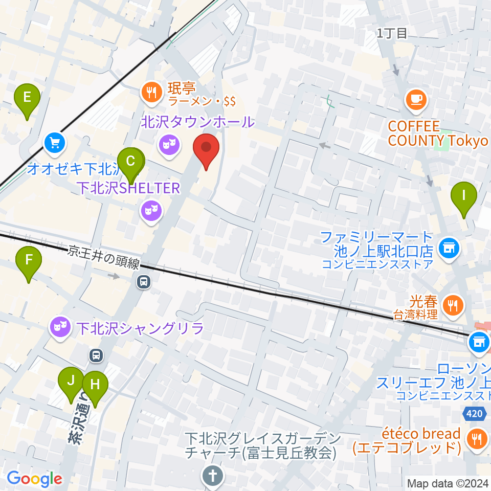 ディスクユニオン下北沢店周辺のホテル一覧地図