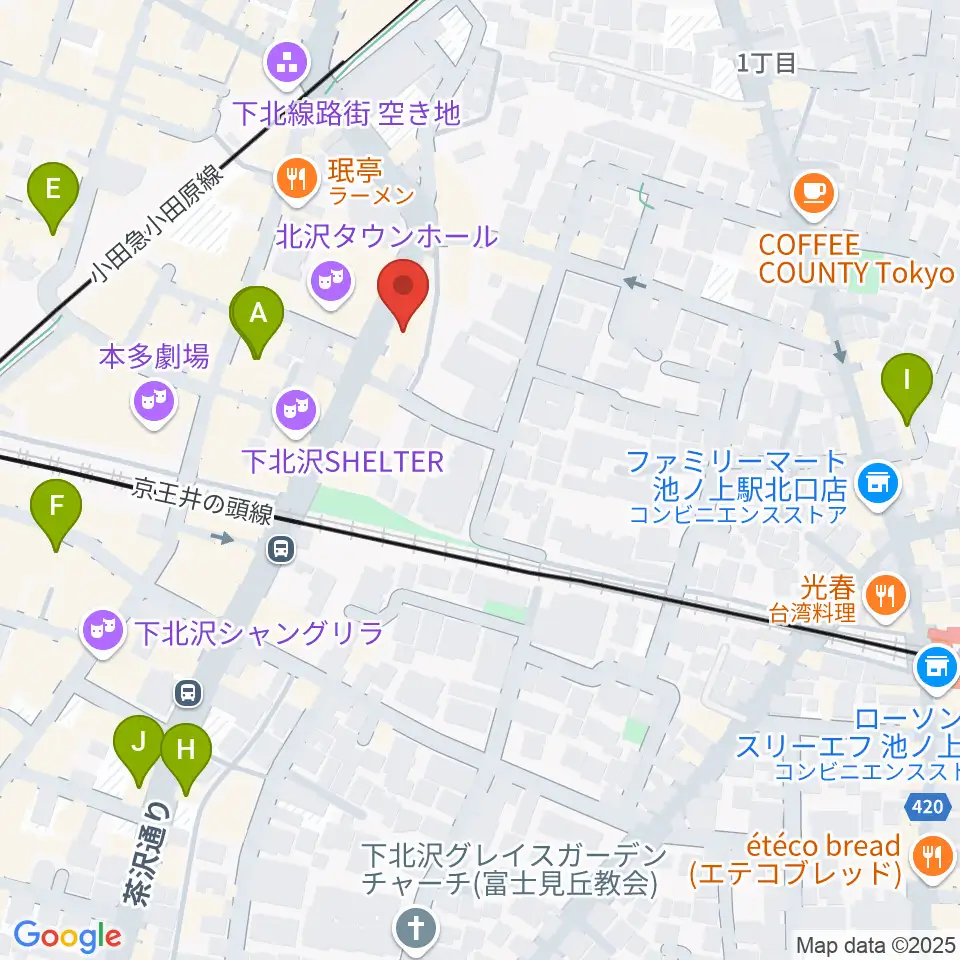 ディスクユニオン下北沢店周辺のホテル一覧地図